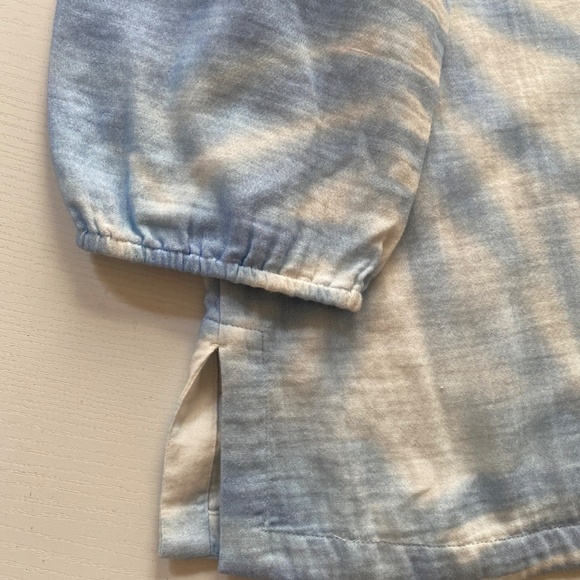 Soft Surroundings Womens Blaine Gauze Pullover 100% Cotton Blue Palms Size XL - Picture 6 of 12